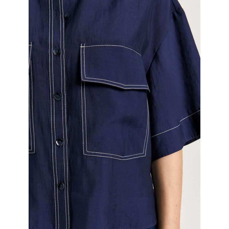 Veronika Maine Washer Tencel Topstitch Shirt image number 6